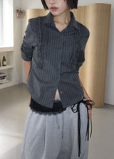 FRILL STRIPE SHIRT