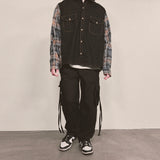 strap elastic pants_black