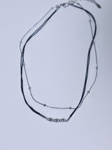 Swirl layered string chain choker necklace