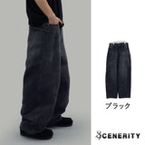 Low curve cargo denim jeans (Black)