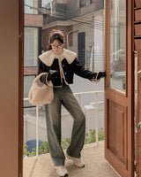 Wool corduroy crop jacket