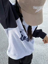 (UNISEX) ヒップオーバーフィットカラーブロックスウェットシャツ – 3 COLOR