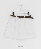 Tsubasa Basic Pintuck Shorts (Belt Set)