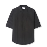 ASCLO オーロラワイドプリーツシャツ (2color)