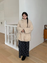 Tigent Peach Fuzz Check Long Skirt