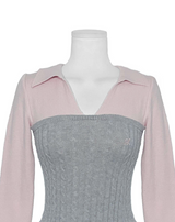 blush pink & gray tone collar nt