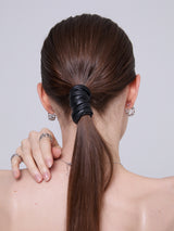 Multi Hash Tag Large Hoop Earrings (Silver)