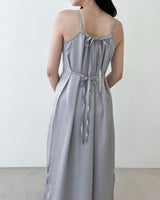 Pulse satin layered shirring one-piece