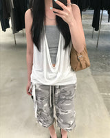 Strap halter hoodie