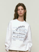 LOWKEY BOOK CLUB ARGYLE PATTERN SWEATSHIRT [WHITE]