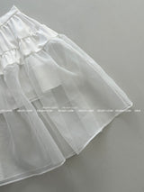 cancan frill see-through see-through long skirt