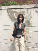 Thunder Pigment Washing Wide Cargo Long Pants