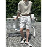 [S/S] ハッチバックルリネンラウンドネック二ット