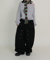 Kuro banding snap pocket wide fit washed pants