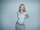 Ann striped v-tee (2 color)