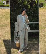 ラッピングリネンツータックワイドスラックス (3 color)
