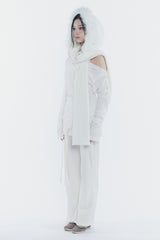 CARRIE HOODED MUFFLER ivory