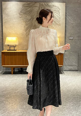 26SS★ Sotime Tassel Jacquard Flared Skirt