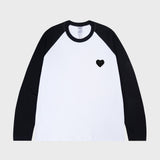 [UNISEX] Dot Heart Raglan Long Sleeve T-shirt