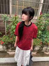 [unisex] Moab Horse Printing Ringer Short Sleeve Tee
