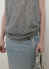 Linen Shirring Sleeveless Top_Dark Grey