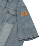 COUNTRY DENIM HALF SHIRT (2color)
