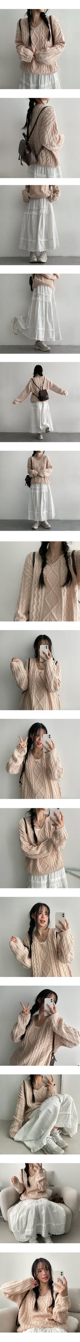 [High quality!] ツイストドアVネックシックウールニット (5 colors) 8% ウール!