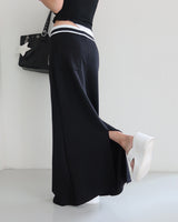 Number Lettering Color Banding Long Skirt