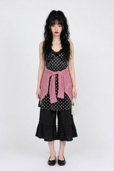BOLD POLKA DOT LACE-NECK SLIP DRESS (2COLORS!)