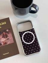 [MADE]チョコレートドット エポキシ シルバー MagSafe iPhoneケース