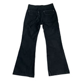 Banding black loose boots cut pants
