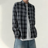 Lard boxy fit checkered unbalanced shirt