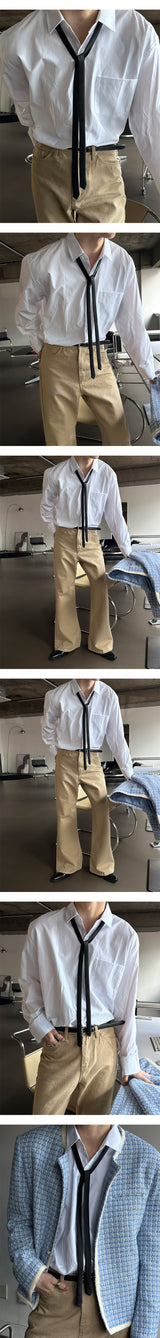 [Unisex] Slim long tie