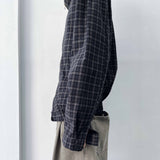 Dark Plaid Two-Way Zip Shirt