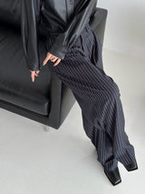 Pleddy Stripe Back Banding Wide Slacks (2color)