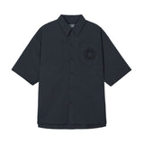 [24SS LSD COLLECTION] Cotton Seersucker Short-sleeve Shirt_Charcoal