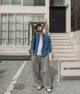 Luffy 23-embroidered wide sweatpants