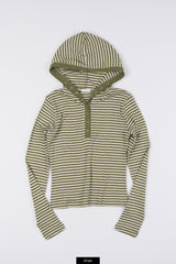 Henry stripe hoodie long sleeve