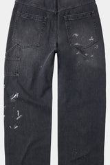 エイジスプラッターカーペンターデニムパンツ(Washed Black)