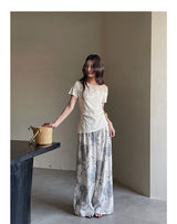 Asymmetrical Lace Trim Off-Shoulder Tee