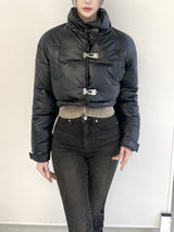 バックルレザーショートパッディングジャンパー
