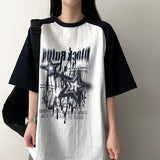OリングカラーラグランショートスリーブTシャツ