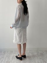 Water Stripe See-through Blouse