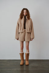 Boucle half pants (Beige)