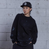 (DUC) BB グラフィックワッフルオーバーサイズ長袖Tシャツ ブラック