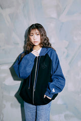 Collaboration Denim Hoodie | YUNA × WONDER VISITOR