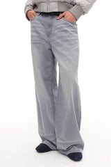 Pleated Washed Jeans