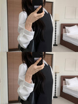 Soft Palette Panel-Cut Collar Shirt Blouse