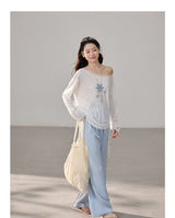 Vintage Summer Sun-Guard Off-Shoulder Lace Top