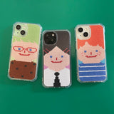 スマイリーフェイスハードジェルケース -  VER.2 (+HAIR KEYRING SET) - グリーン
